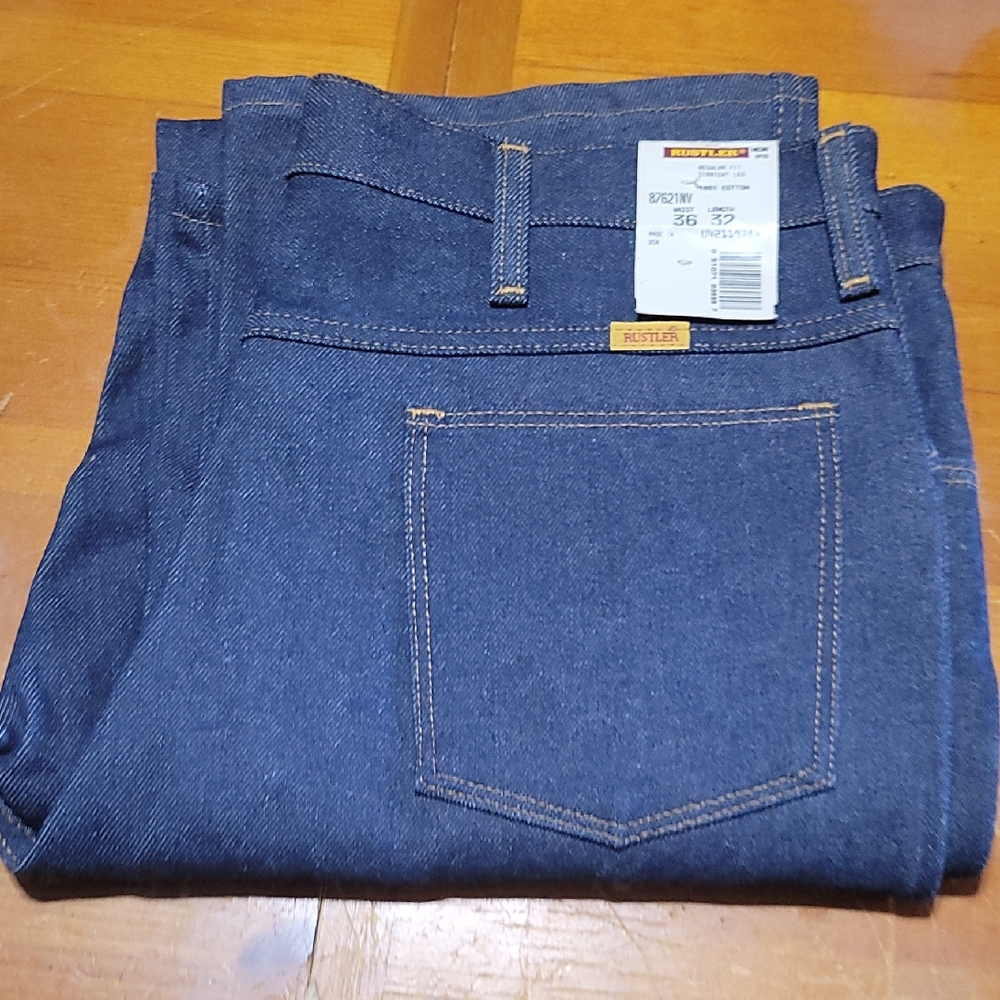 Rustler Men's Dark Blue Relaxed Jeans